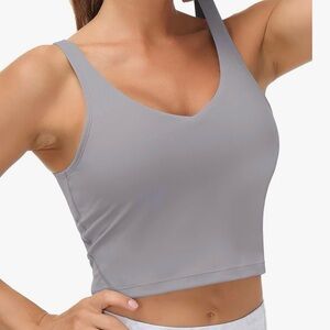 THE GYM PEOPLE Womens' Sports Bra Longline Wirefree Padded with Medium Support